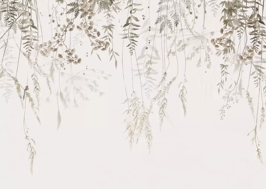 stenske poslikave Obesite divje rastline na svetlem ozadju w05320