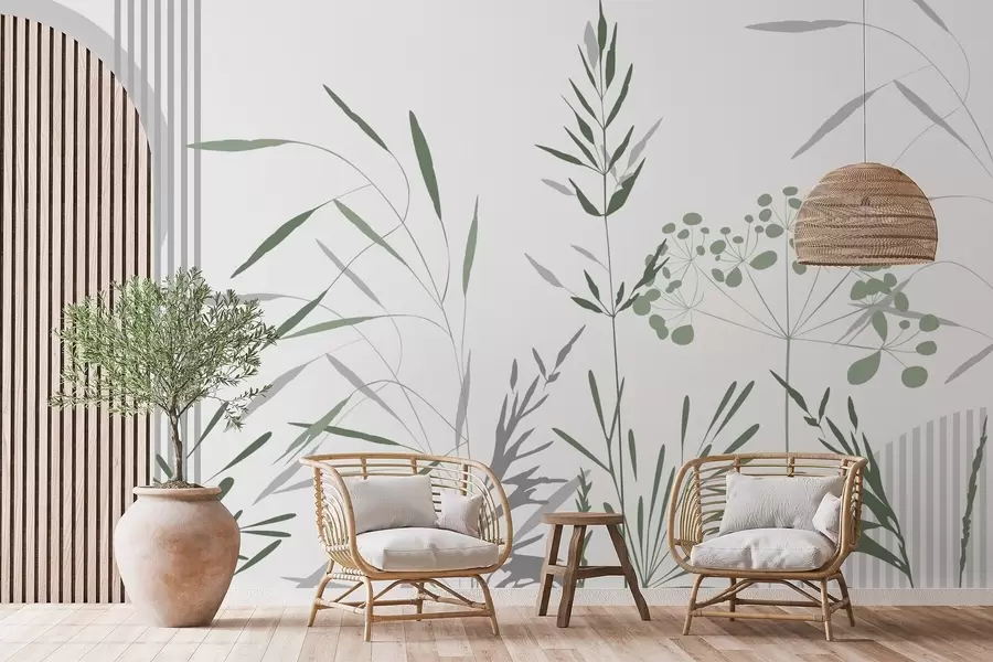 stenske poslikave Abstraktne silhuete vegetacije w05375