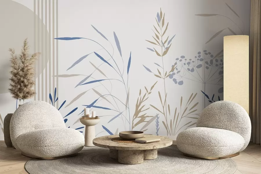 stenske poslikave Abstraktne silhuete vegetacije w05375v2