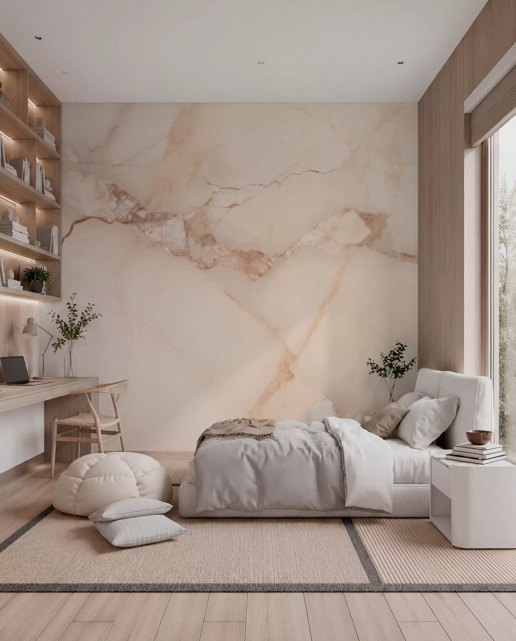 stenske poslikave Mineral v pudrasto rožnati w05348