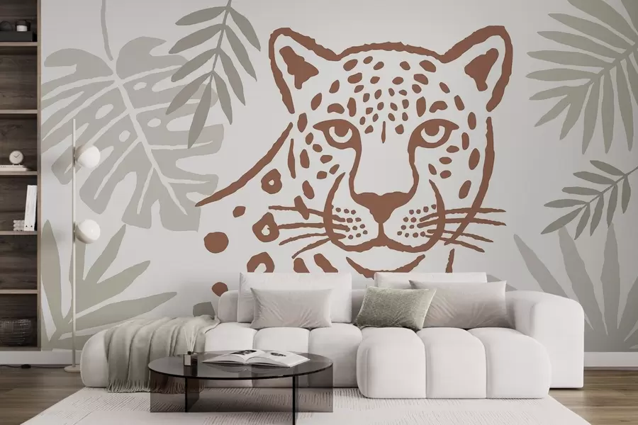 stenske poslikave Leopard med listjem w05396v1