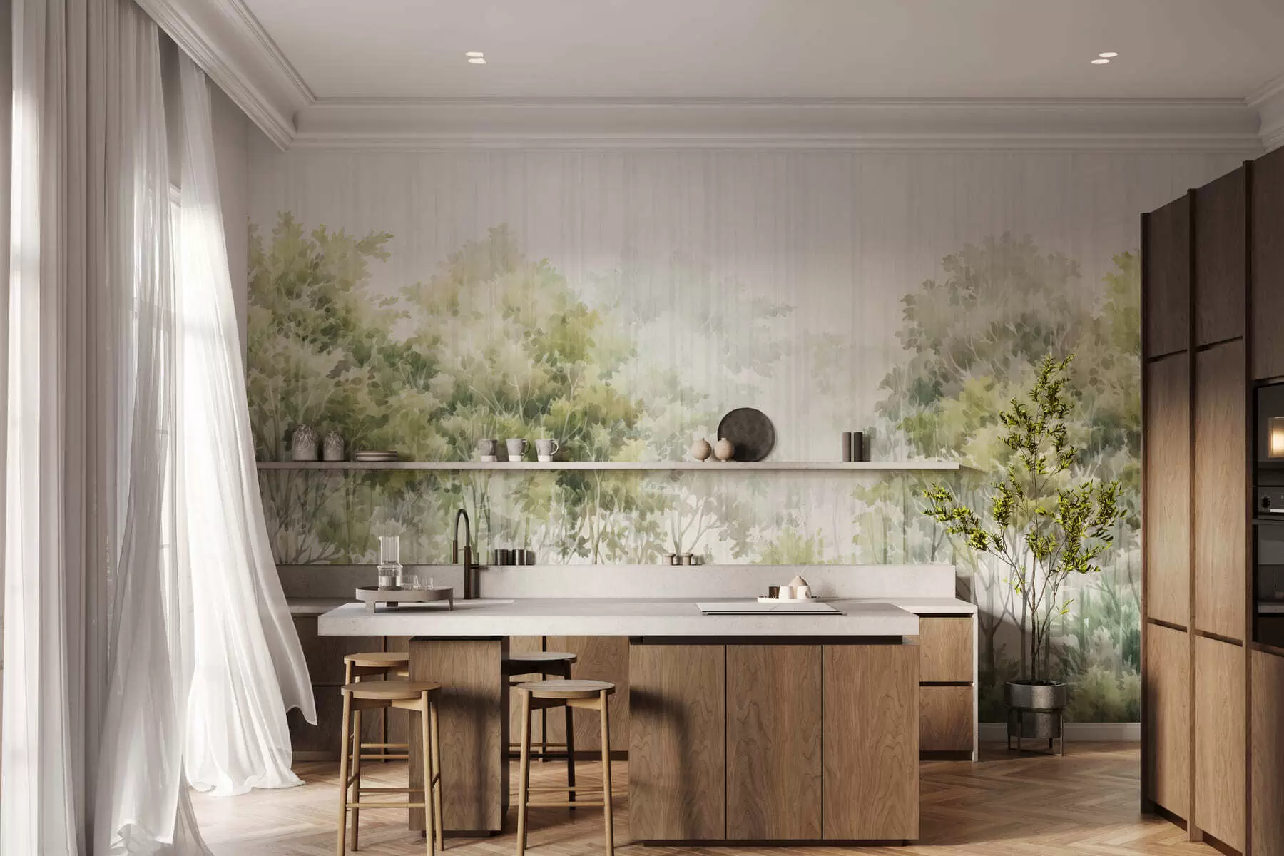 stenske poslikave Zeleni gozd in črte w05442