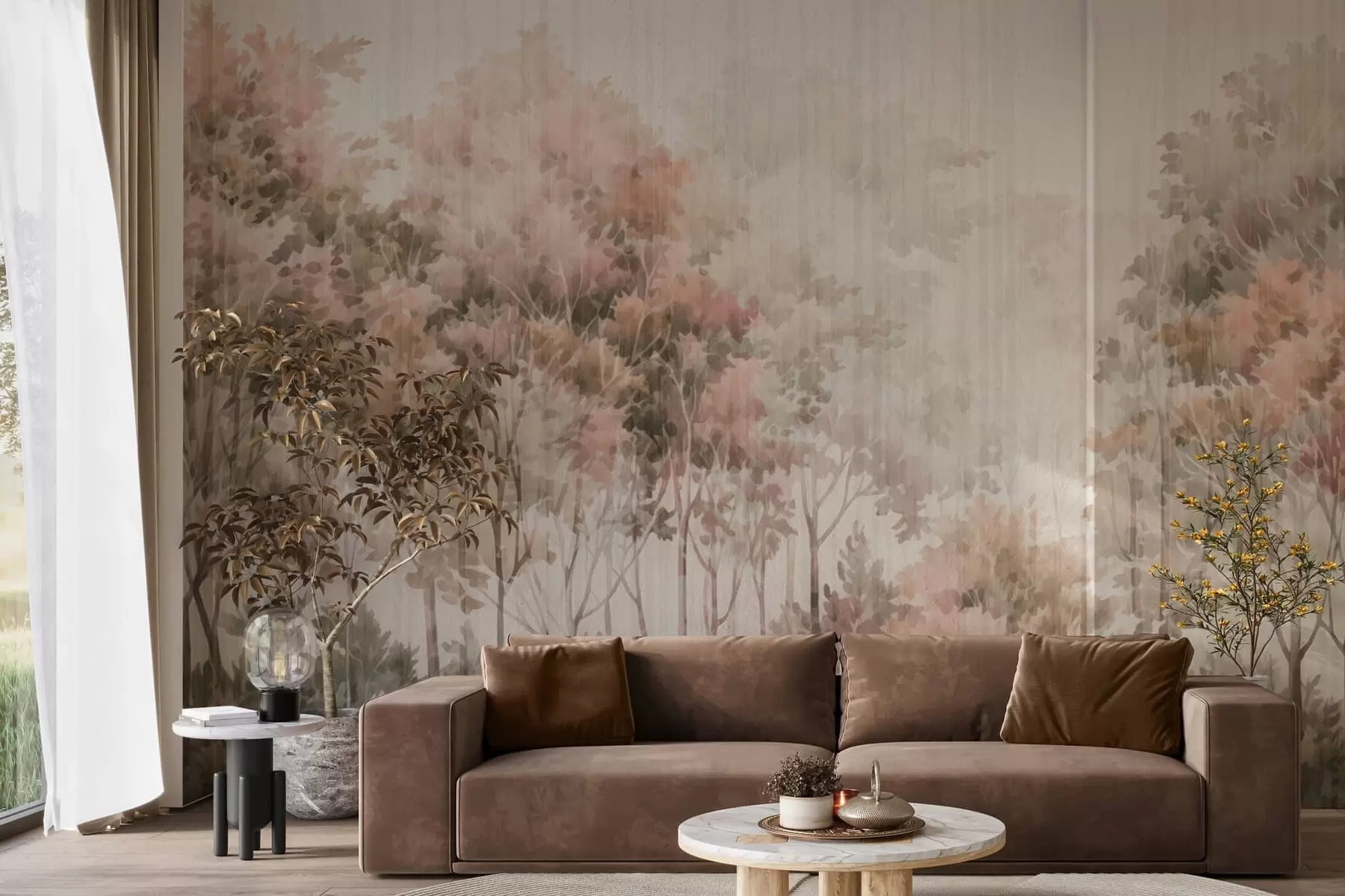 stenske poslikave Zeleni gozd in črte w05442v2