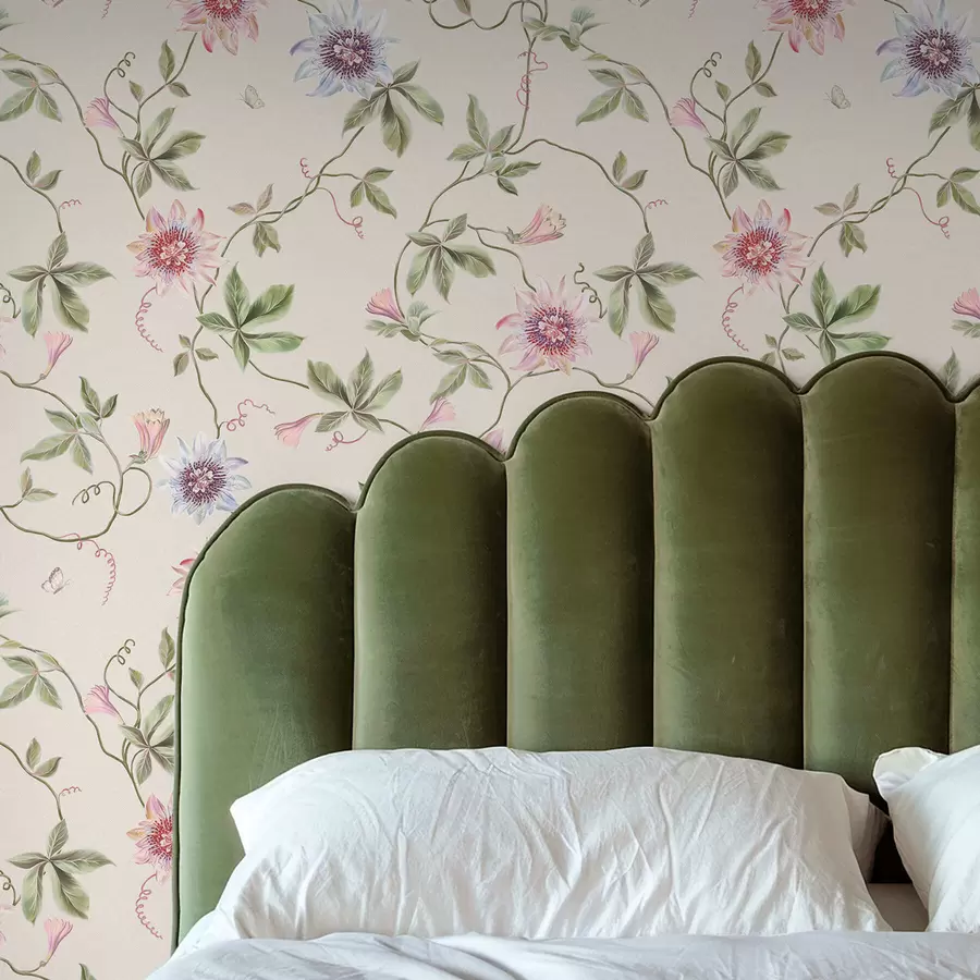 stenske poslikave Vzorec z eksotičnimi cvetovi in vinsko trto a01131