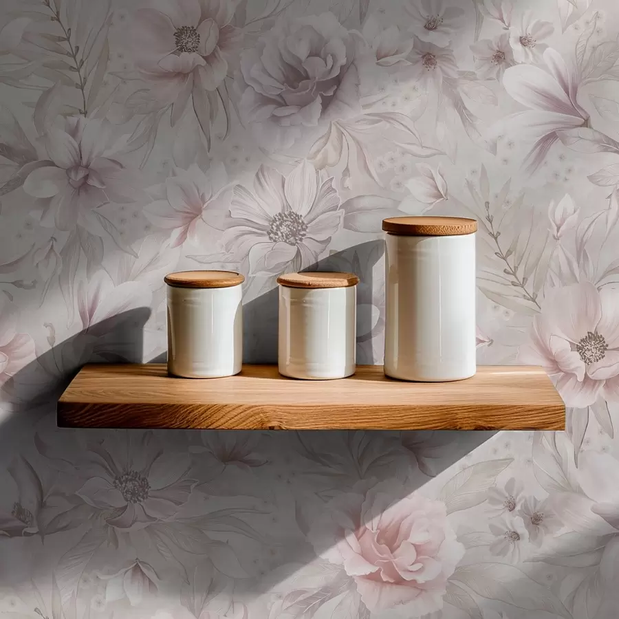 stenske poslikave Vzorec s svetlimi, velikimi in nežnimi cvetovi a01133