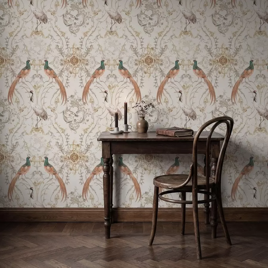 stenske poslikave Okrasni vzorec s pticami in motivi a01156