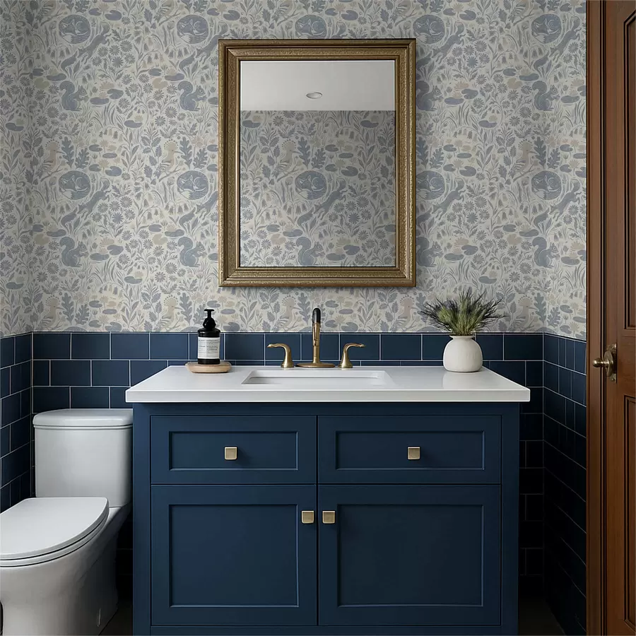 stenske poslikave Dekorativni vzorec z gozdnimi živalmi a01158