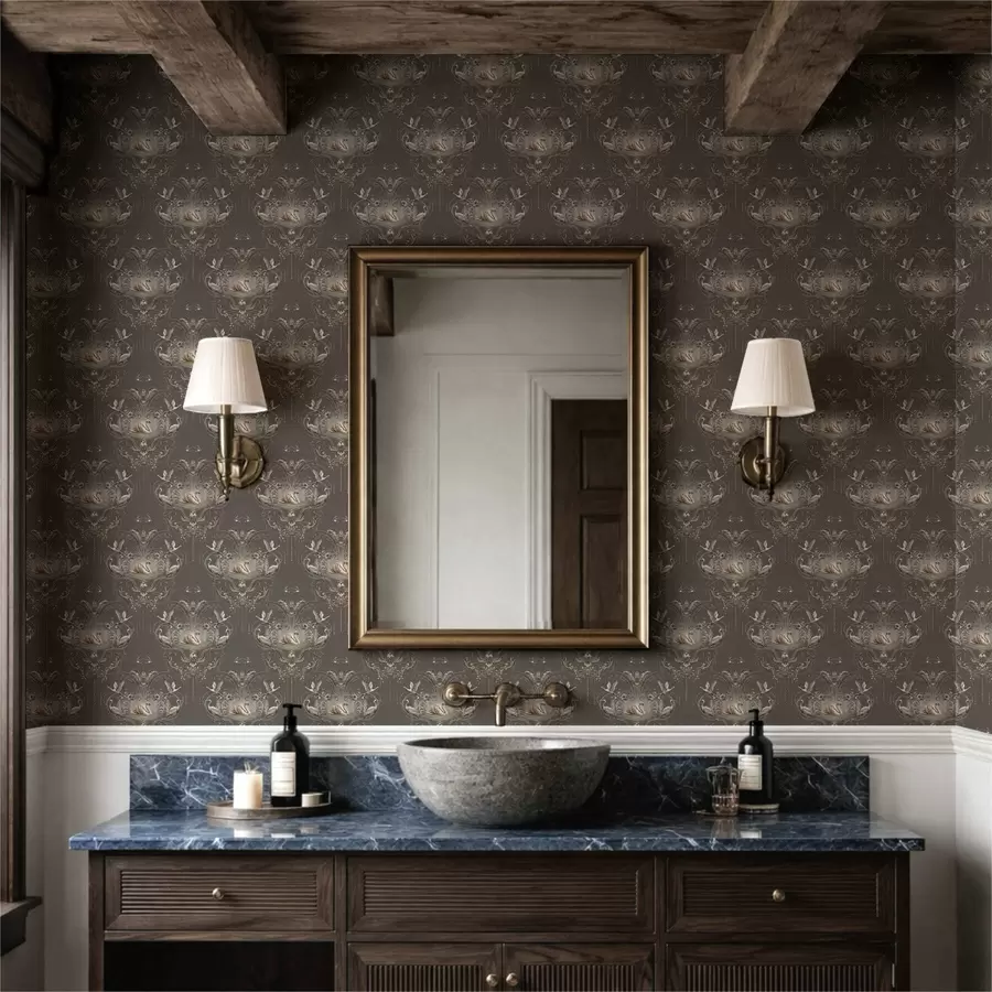 stenske poslikave Okras z labodki in pticami v klasičnem slogu a01161