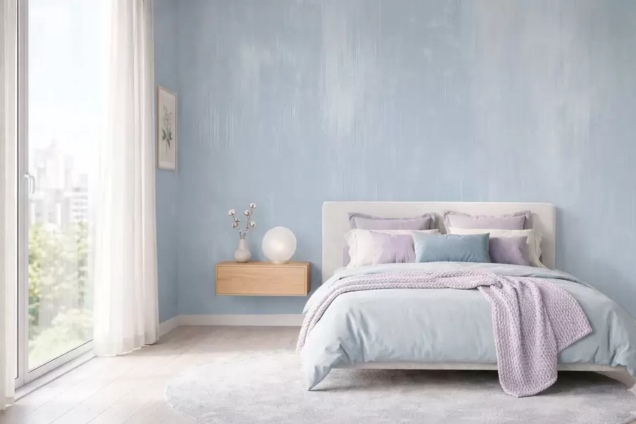 stenske poslikave Svetlo modro ozadje z nežno navpično teksturo w05121v1