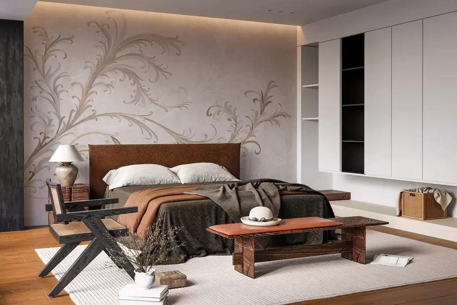 stenske poslikave Retro okraski na steni v grunge stilu w05490