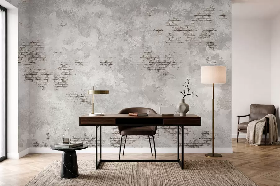 stenske poslikave Tekstura ometa v grunge slogu z vidnimi fragmenti opeke w05161
