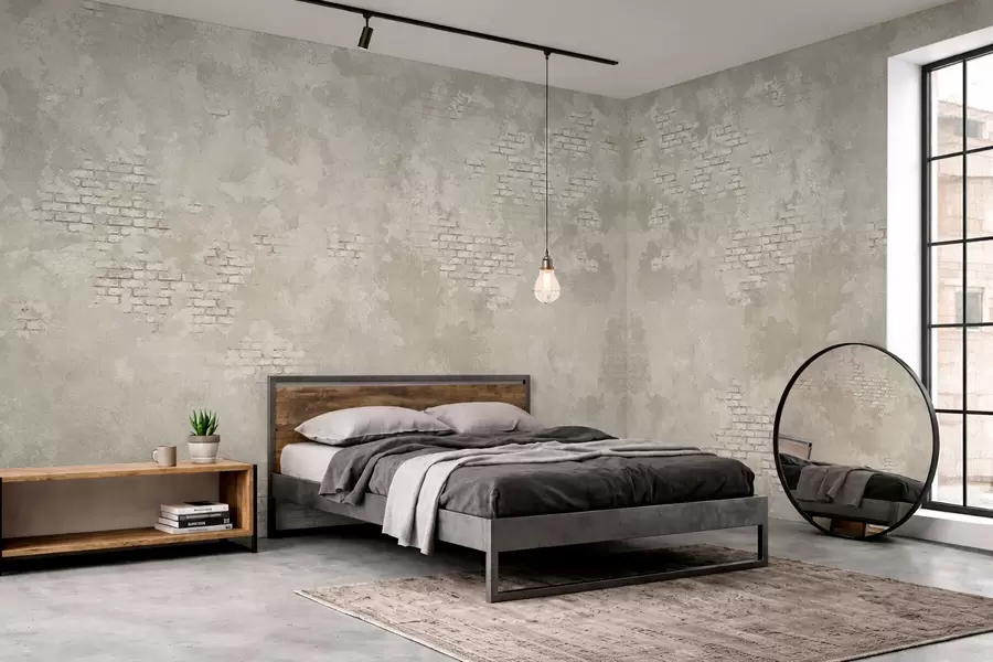 stenske poslikave Svetel omet v grunge stilu z odkrivljenimi deli opeke w05161v1