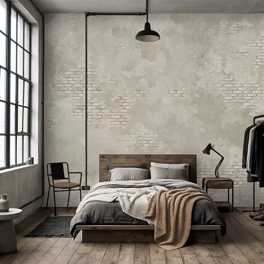 stenske poslikave Svetel omet v grunge stilu z odkrivljenimi deli opeke w05161v1