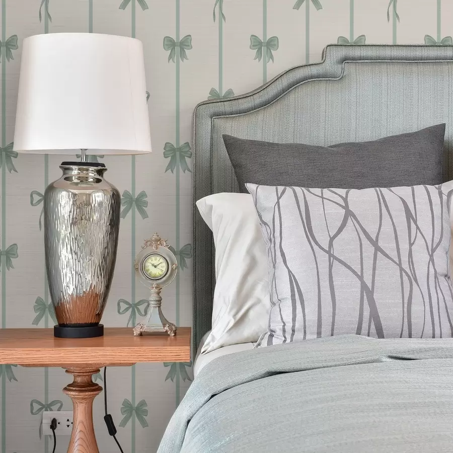 stenske poslikave Zelene pentlje s trakovi na bežnem ozadju a01074v1