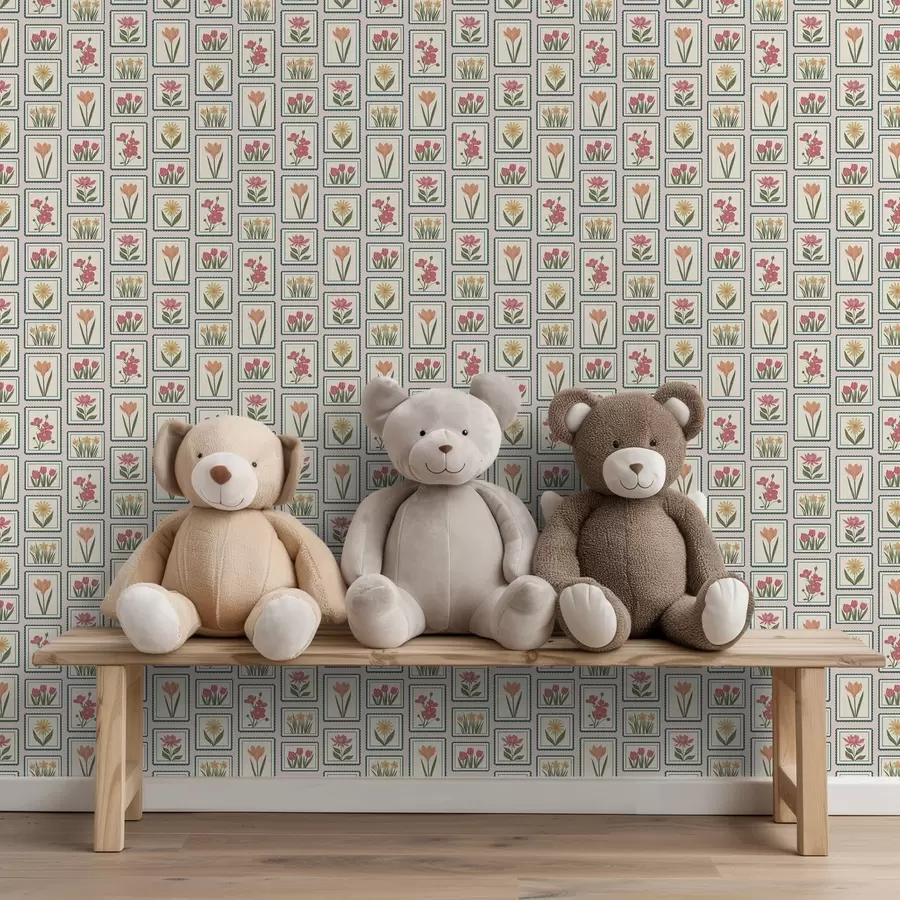 stenske poslikave Okvirjene cvetlične ilustracije z okvirji a01174