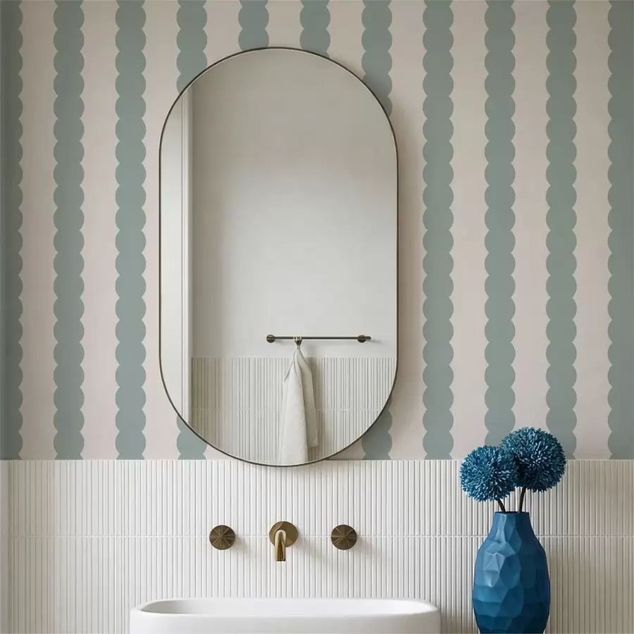 stenske poslikave Olive valovite črte v minimalističnem slogu a01182v1