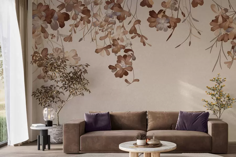 stenske poslikave Listi, ki visijo na steni w05530