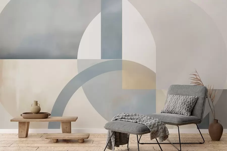 stenske poslikave Geometrična abstrakcija z imitacijo teksture w05778