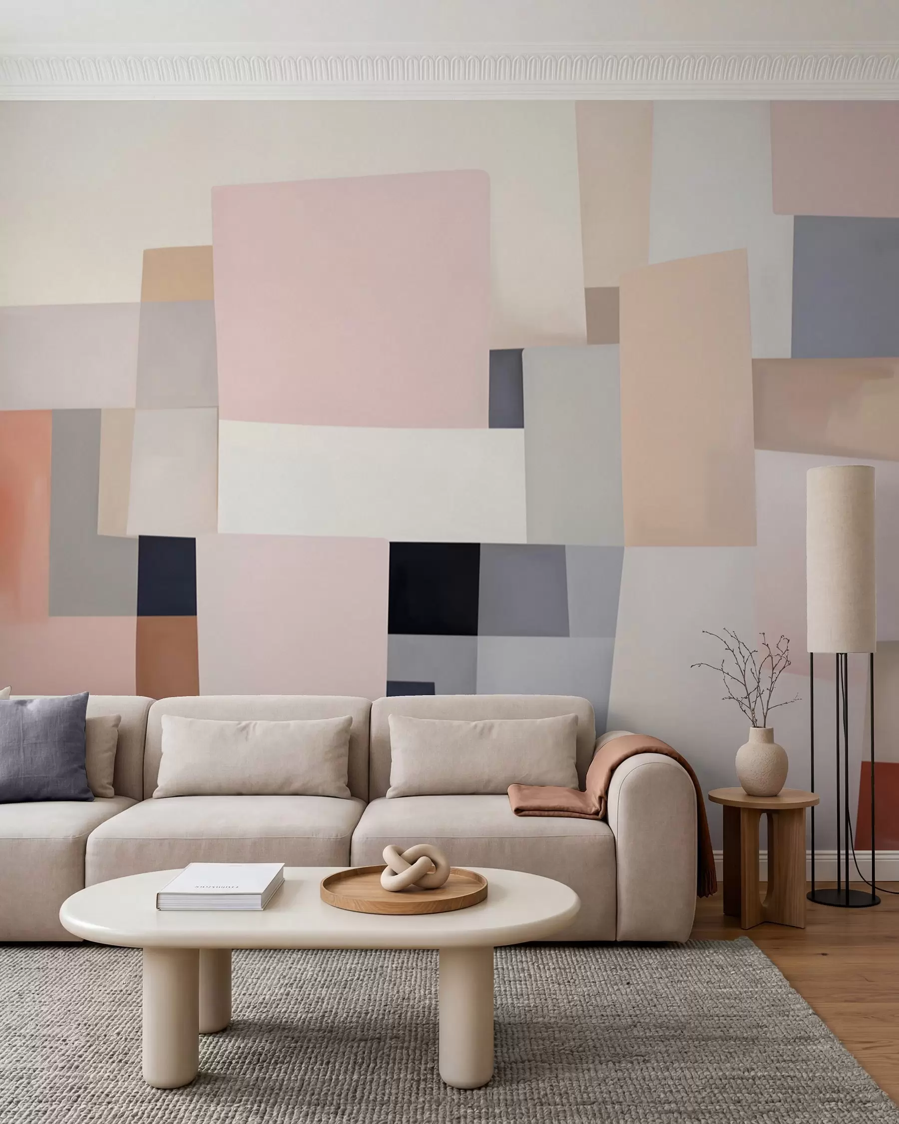 stenske poslikave Geometrija v pastelnih tonih w05785