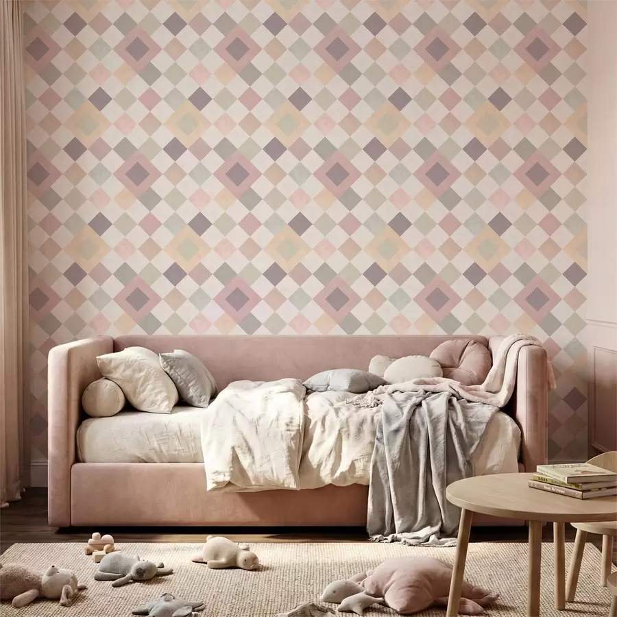 stenske poslikave Pastelni diamanti v toplih odtenkih a01247