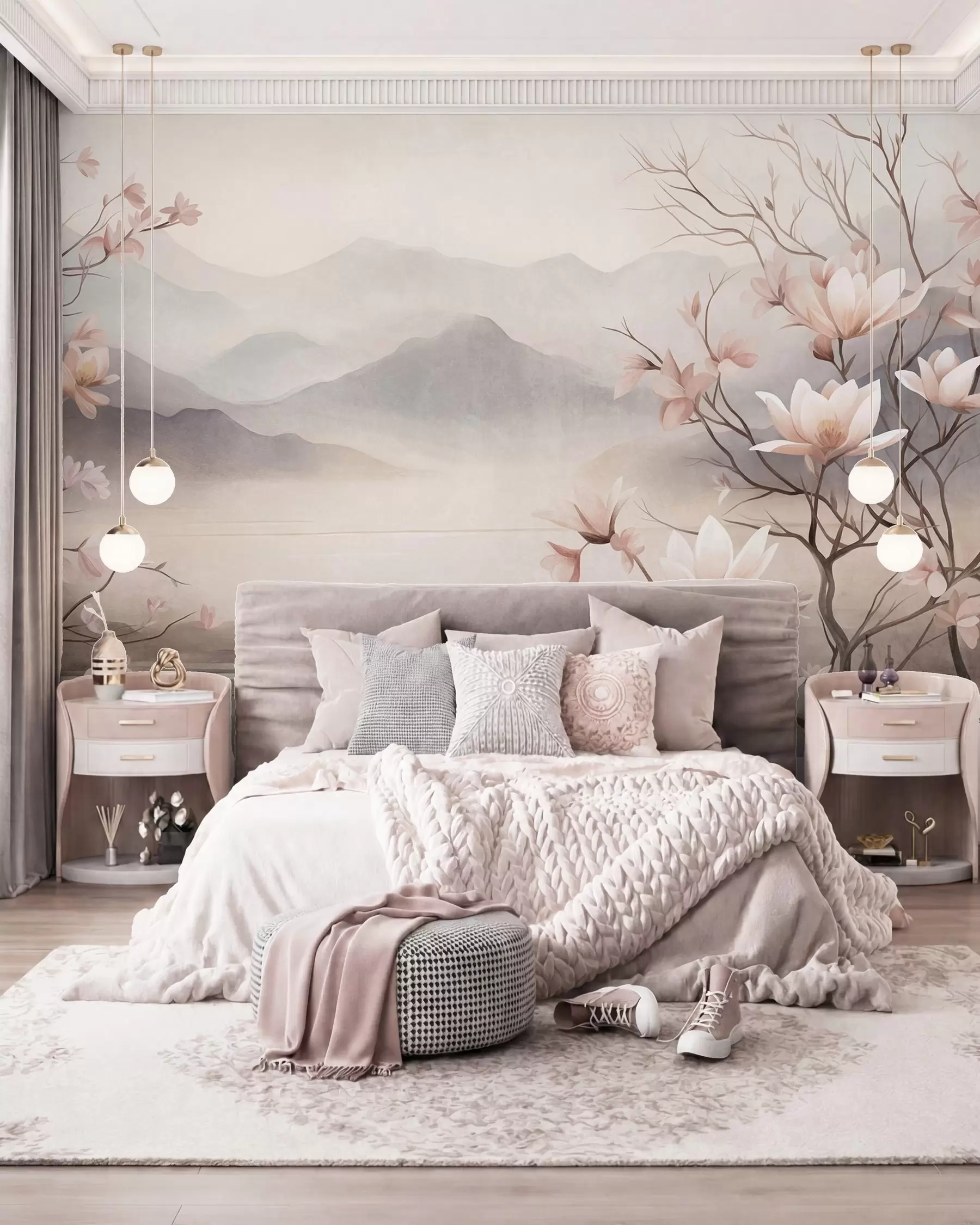 stenske poslikave Magnolije v gorah w10013