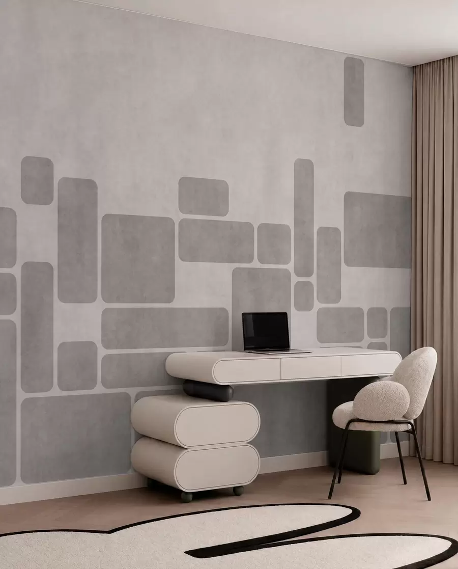 stenske poslikave Geometrični vzorec v nežnih sivih in rožnatih odtenkih w05141v1