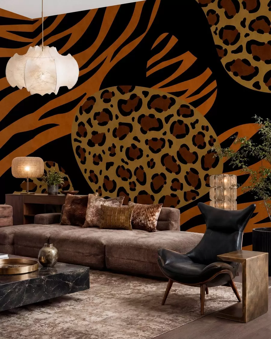 stenske poslikave Vzorci leoparda in tigra, navdihnjeni z divjimi živalmi w05759