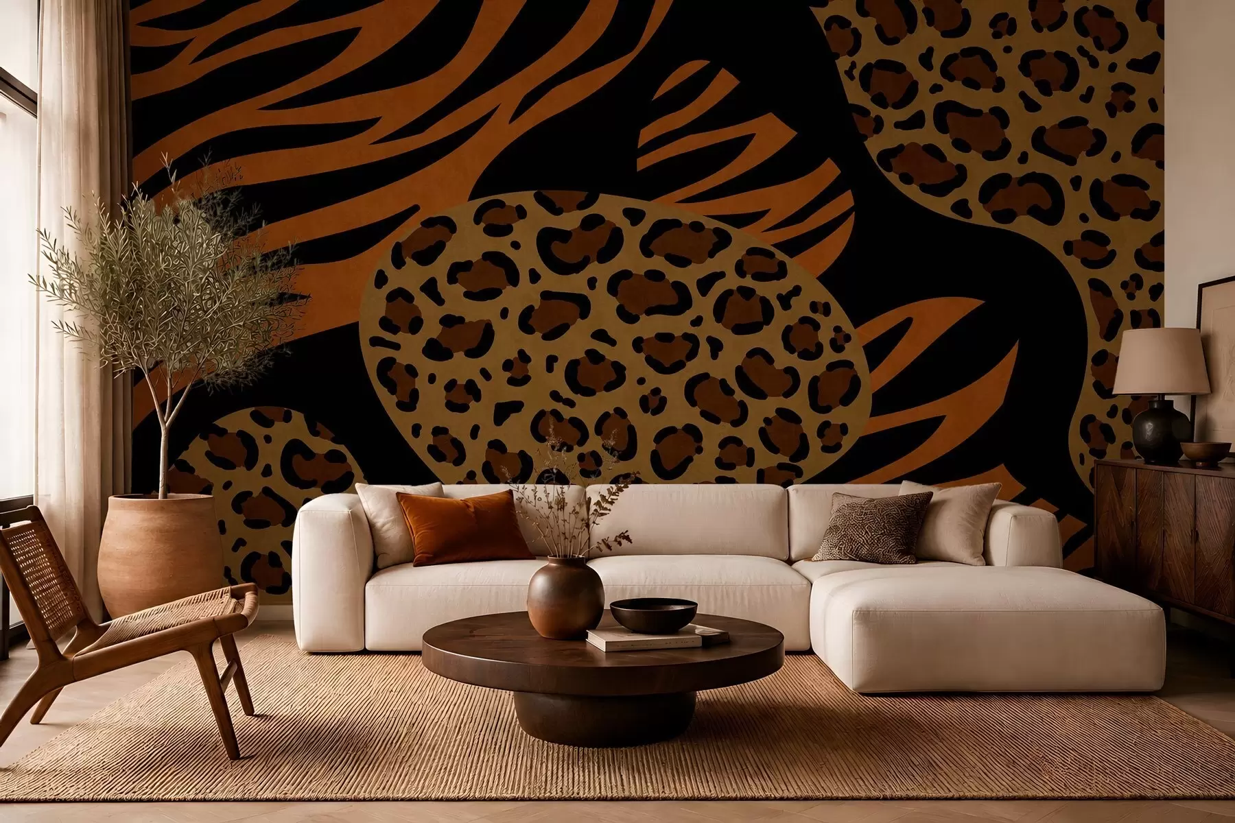 stenske poslikave Vzorci leoparda in tigra, navdihnjeni z divjimi živalmi w05759