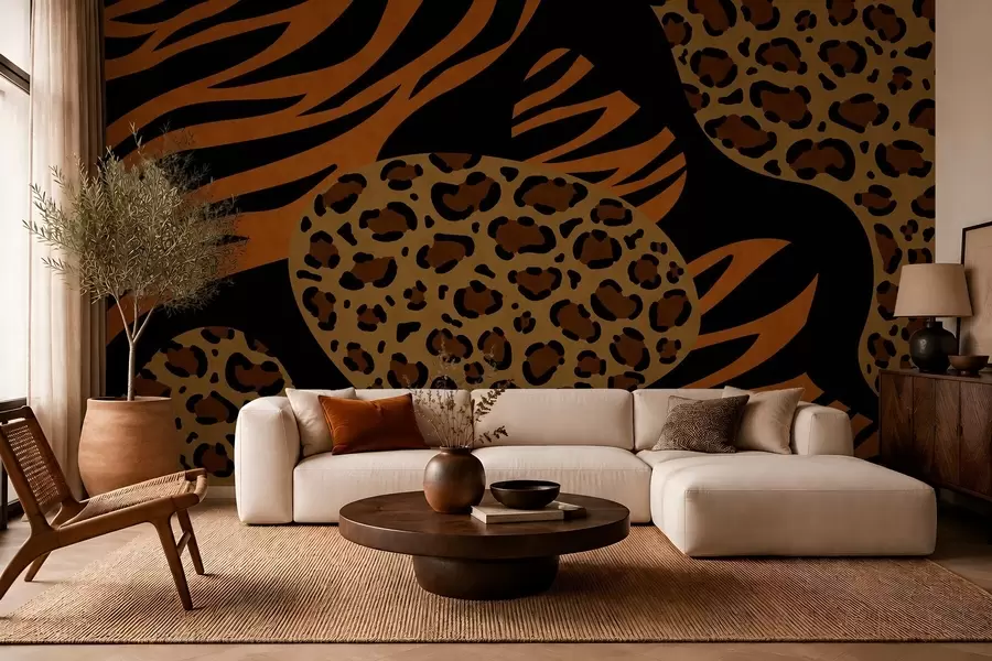 stenske poslikave Vzorci leoparda in tigra, navdihnjeni z divjimi živalmi w05759