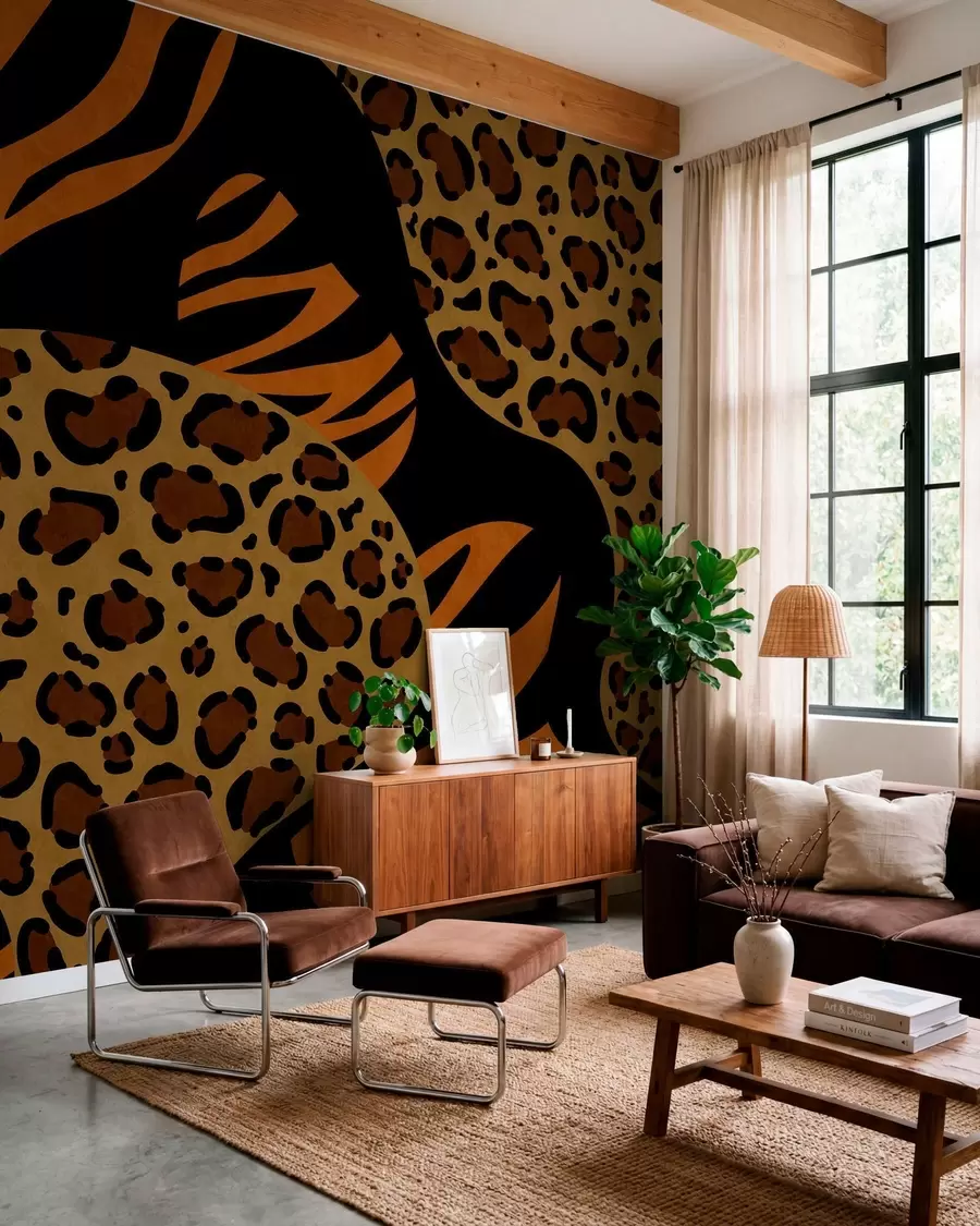 stenske poslikave Vzorci leoparda in tigra, navdihnjeni z divjimi živalmi w05759
