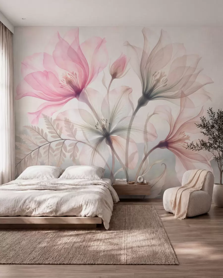 stenske poslikave Magnolija v akvarelu w10009