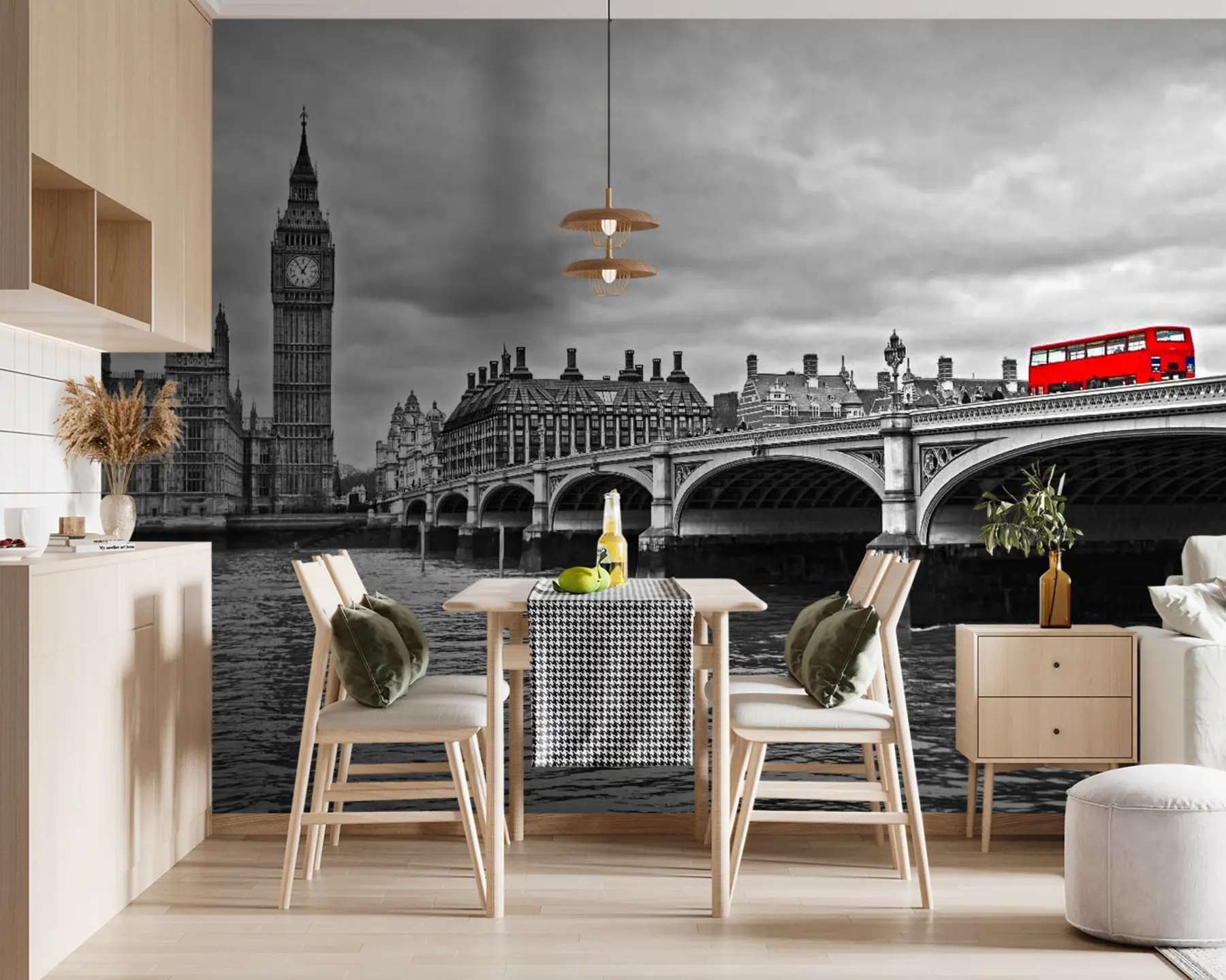 stenske poslikave London, siva in rdeča u53383