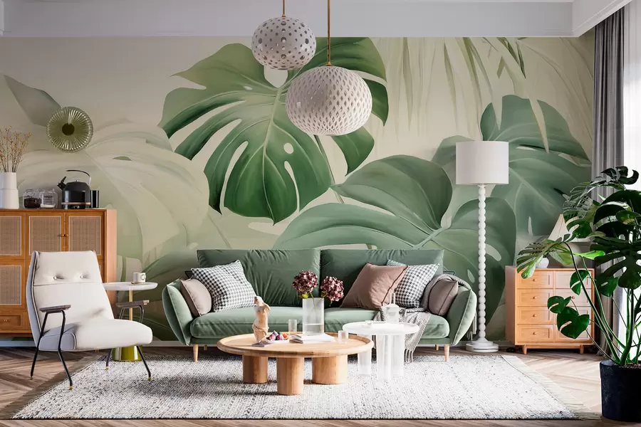 stenske poslikave Monstera, palmovi listi w05909
