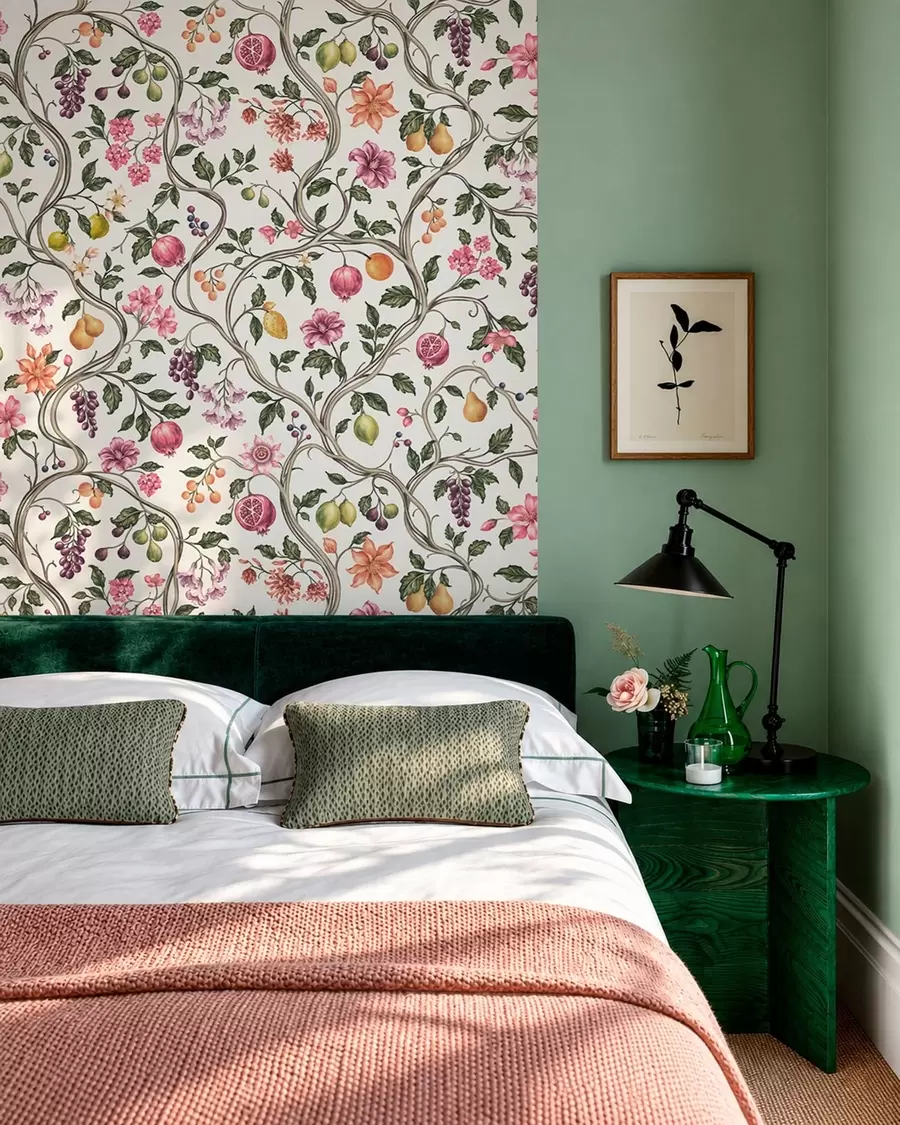 stenske poslikave Cvetlični in sadni vzorec s prepletenimi vejami w05862v1