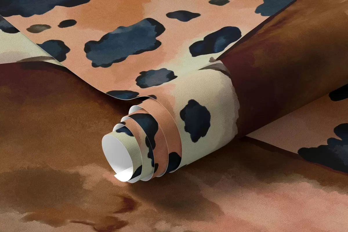 stenske poslikave Leopard med tropskim listjem nad vodo z ribo w05954v1