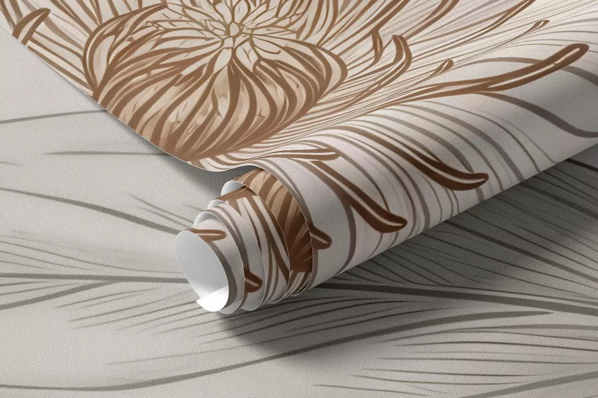 stenske poslikave Elegantni beli botanični cvetovi z nežnimi vejicami w10099