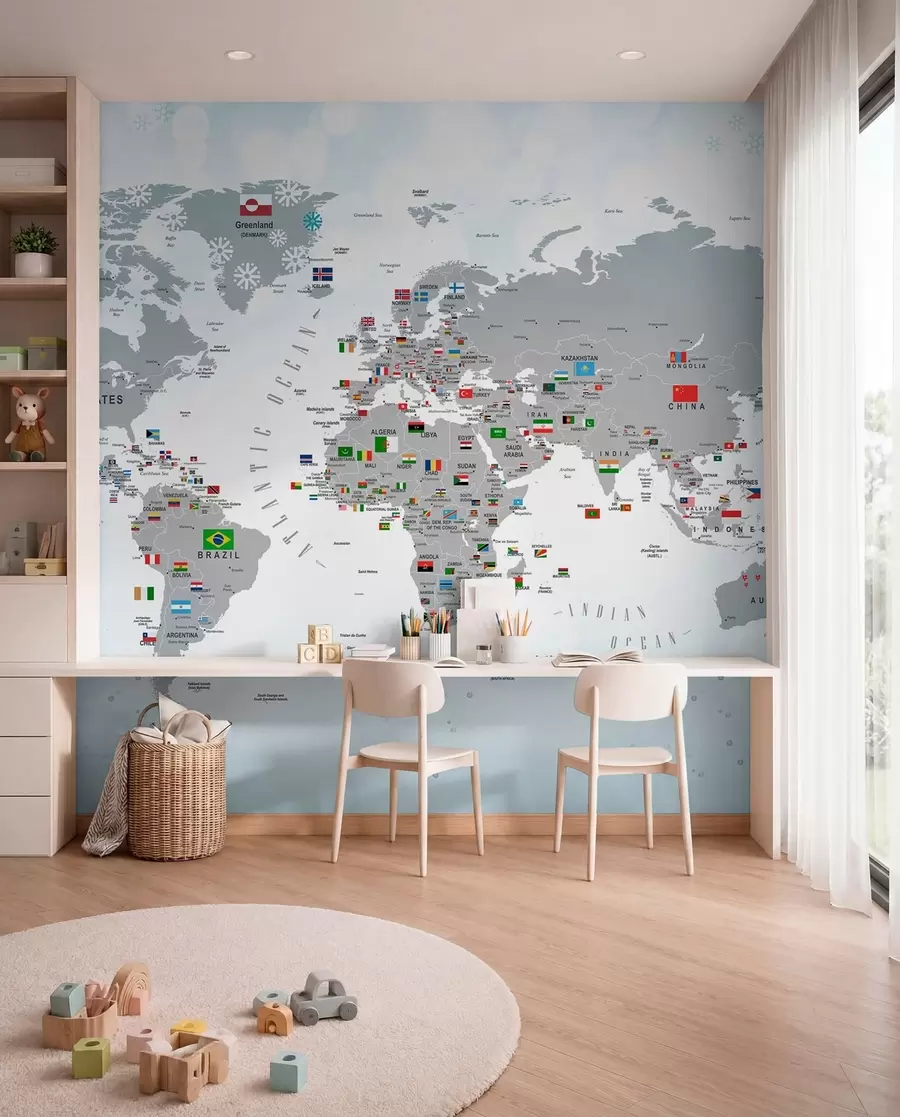 stenske poslikave Atlas svetovnih zastav u72599