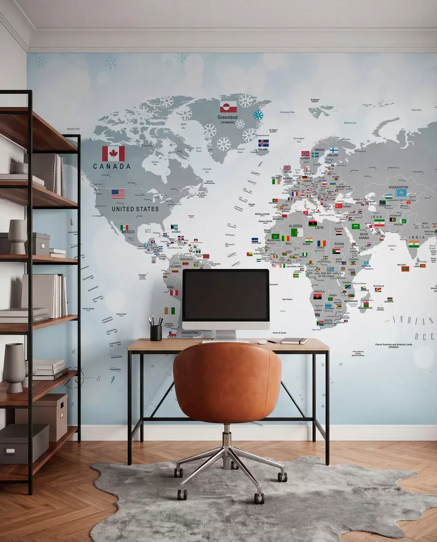 stenske poslikave Atlas svetovnih zastav u72599