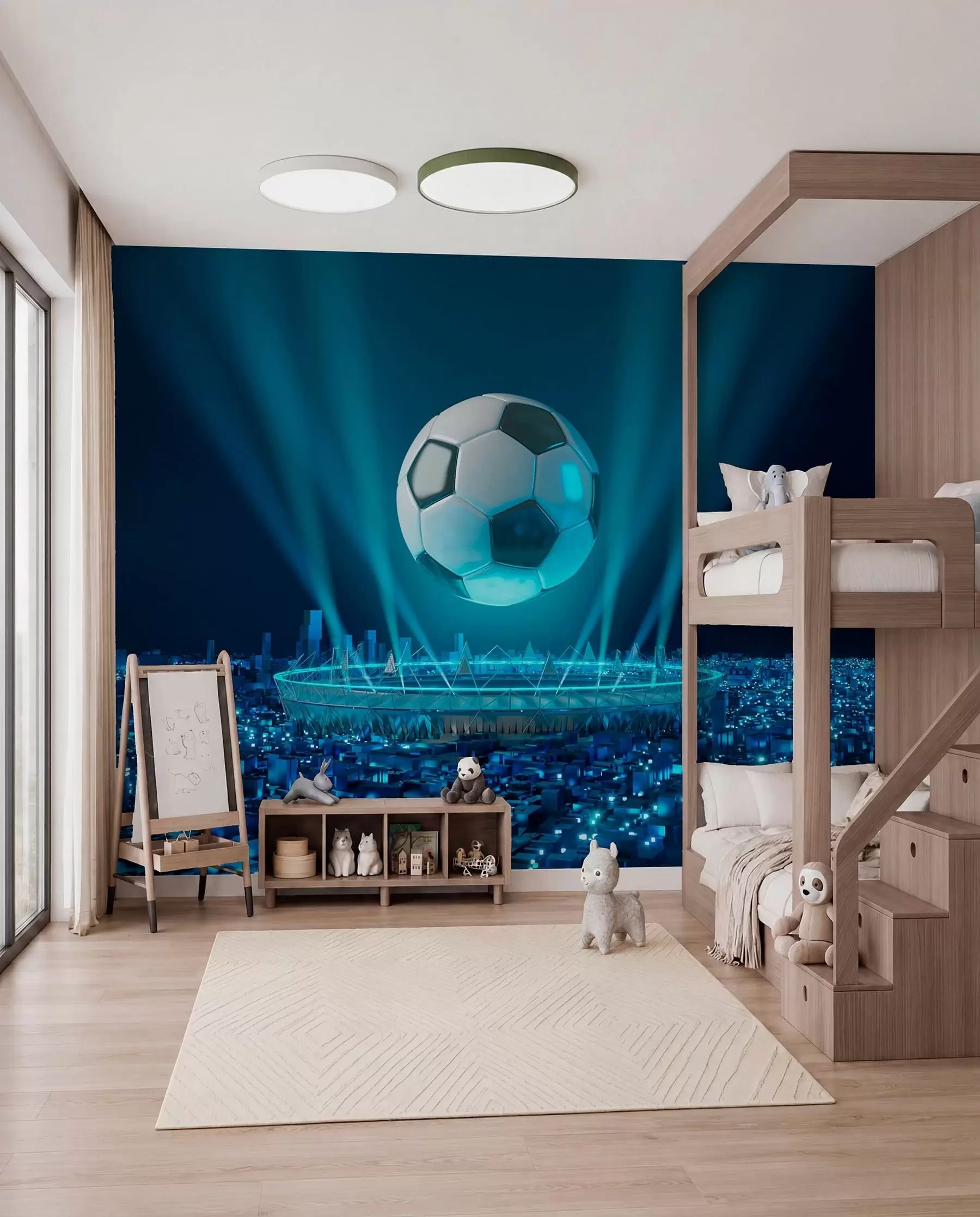stenske poslikave Stadion v modri svetlobi u72793