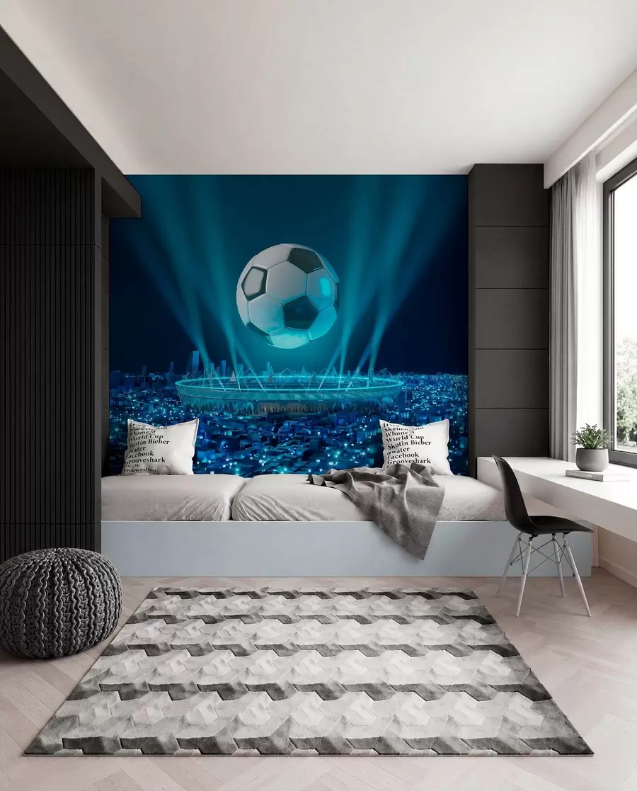 stenske poslikave Stadion v modri svetlobi u72793