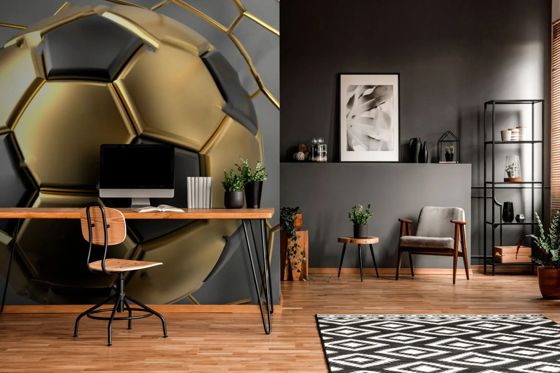 stenske poslikave Nogometna žoga v vratih u73011