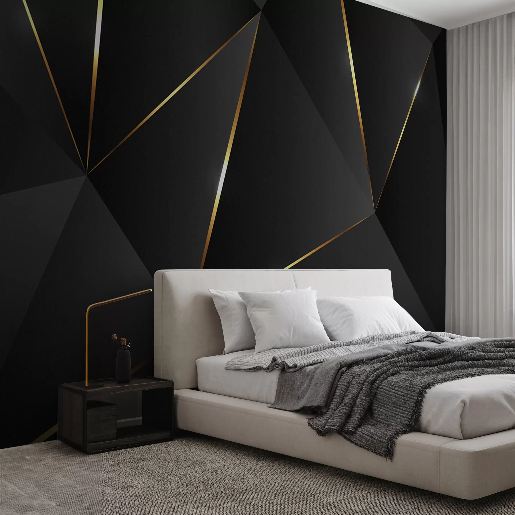 stenske poslikave 3D trikotniki s črtami u73616