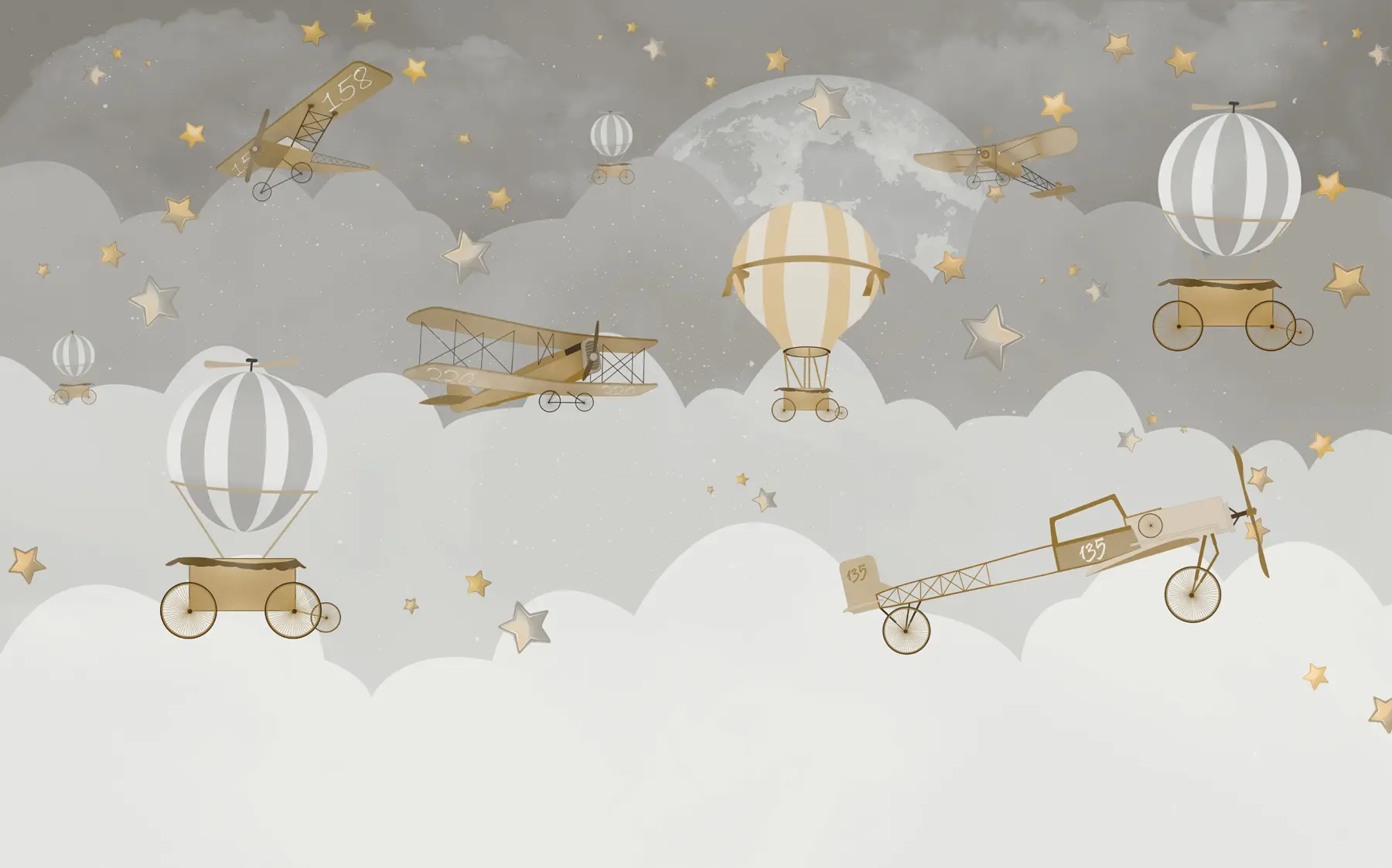 stenske poslikave Otroška letala in baloni u73883