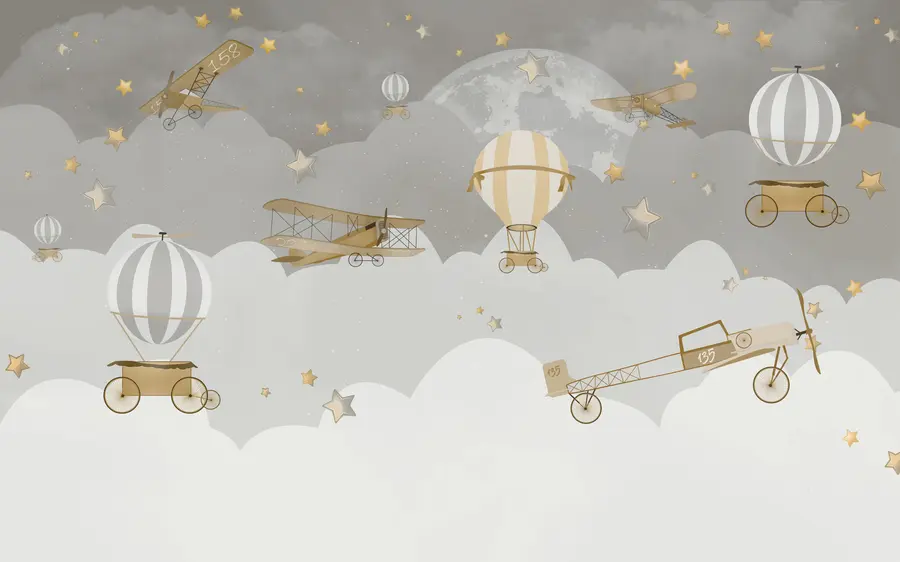 stenske poslikave Otroška letala in baloni u73883