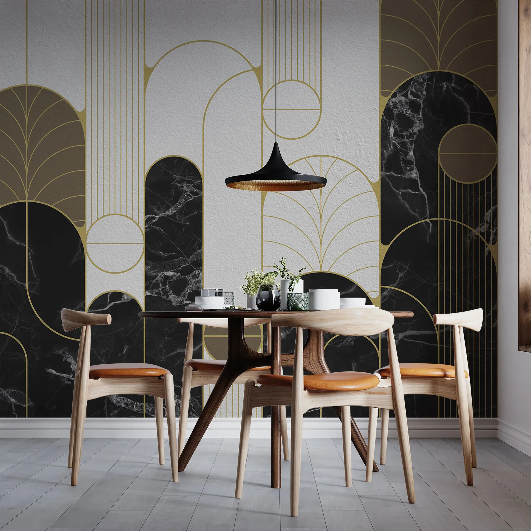 stenske poslikave Loki v slogu art deco u73101