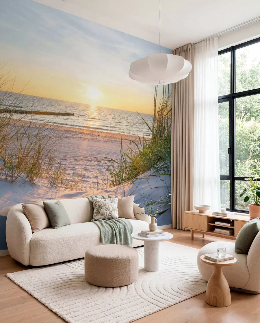 stenske poslikave Fotografija/Panoramska plaža Dunes s sončnim zahodom u93577