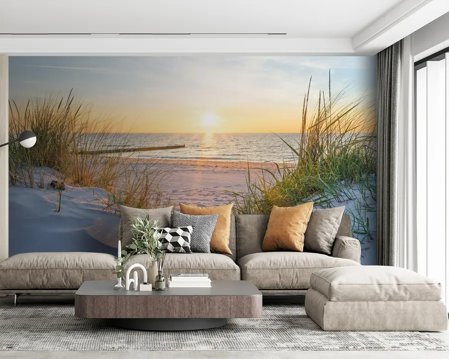 stenske poslikave Fotografija/Panoramska plaža Dunes s sončnim zahodom u93577