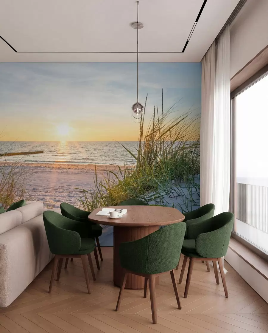 stenske poslikave Fotografija/Panoramska plaža Dunes s sončnim zahodom u93577