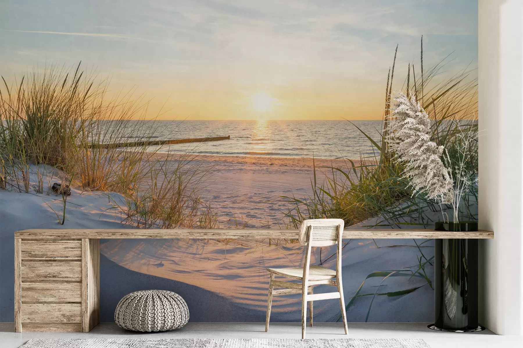 stenske poslikave Fotografija/Panoramska plaža Dunes s sončnim zahodom u93577