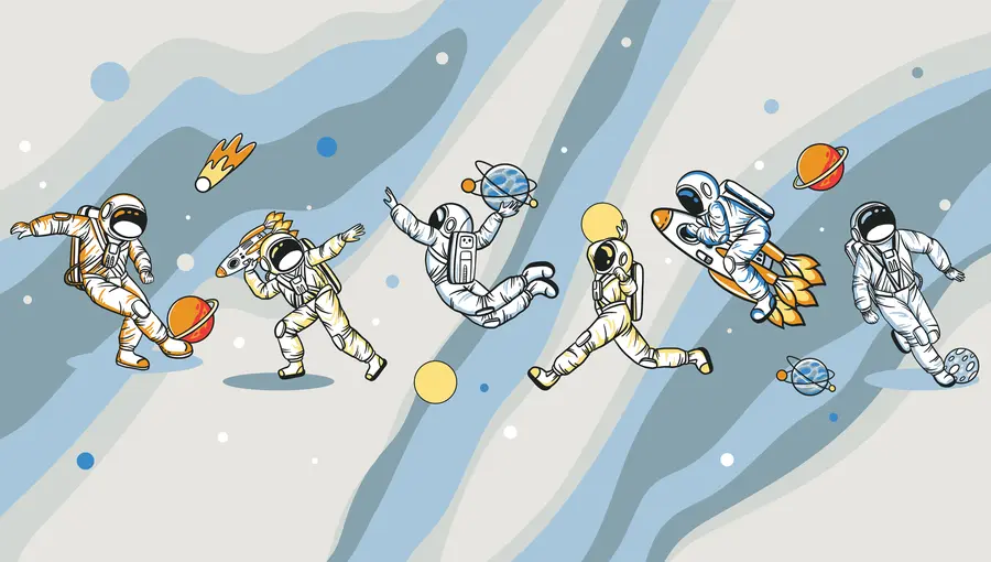 stenske poslikave Športni tečaji z astronavti u93828